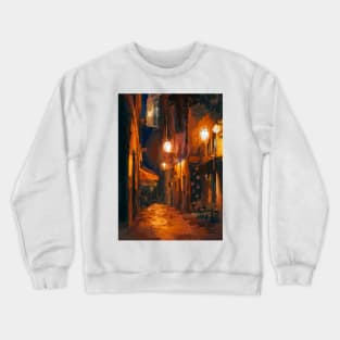 London Street at Night Crewneck Sweatshirt